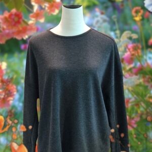 Backcountry Boxy Fit Long Sleeve Poly-Wool Gray Thermal Sweater Top Women's M